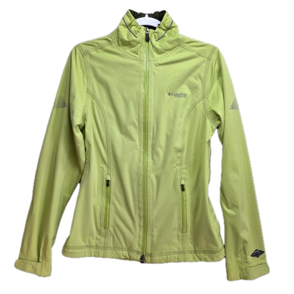 Columbia Titanium Omni‎ Tech Jacket Womens Small Pockets Full Zip Green Active
